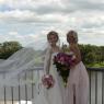 With my sister, photo by my Mom=)